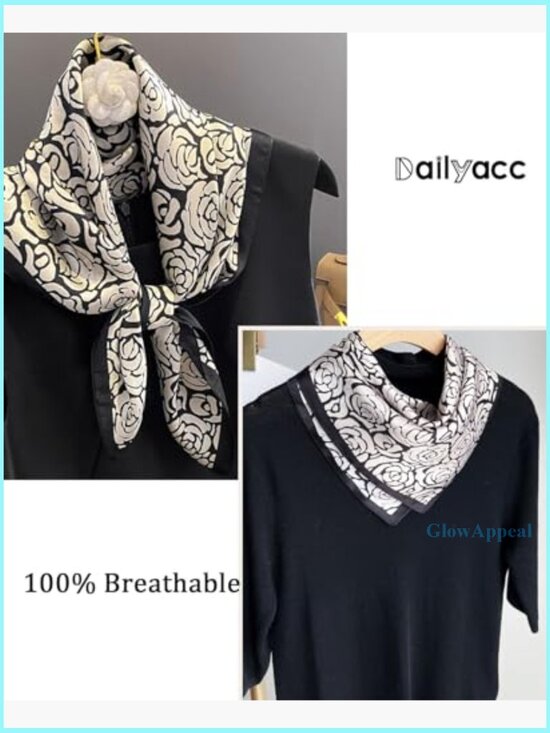 Lightweight Silk Satin Scarf 27.5x27.5in Polyester Head Neck Accessory - Picture 6 of 7